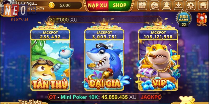 Sảnh game hấp dẫn người tham gia chơi
